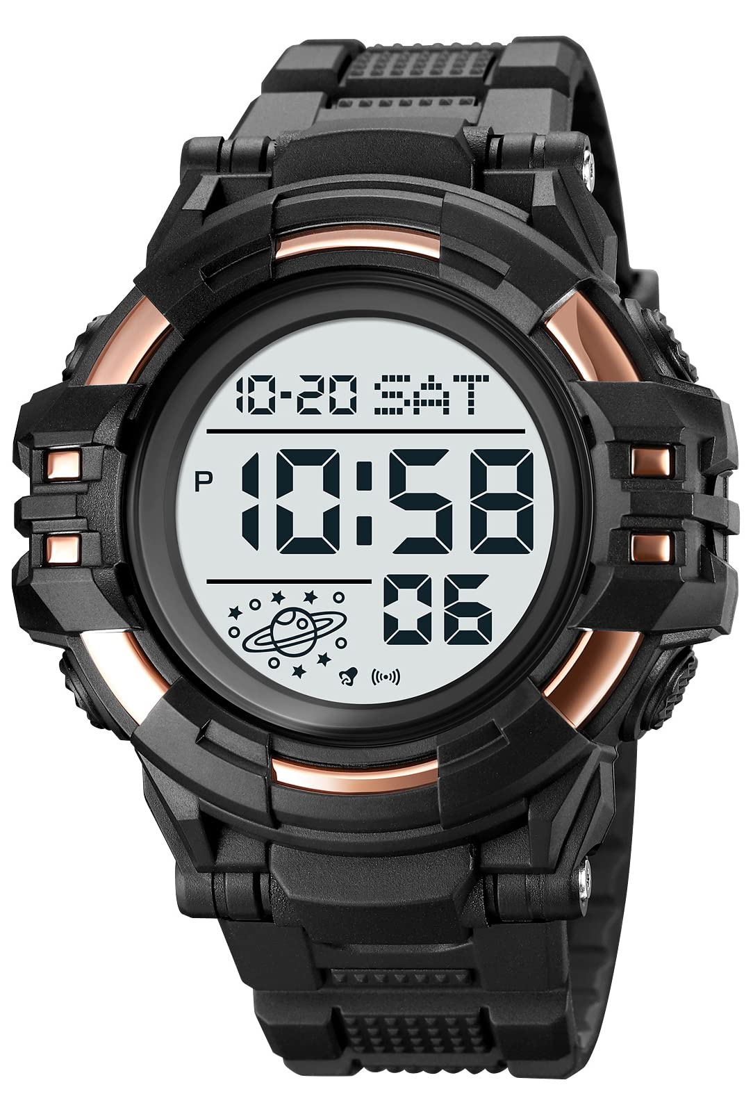 Gosasa Men's Sports Watch - Waterproof Digital LED Watch with Stopwatch, Countdown Timer, 12/24 Hour Display | Perfect for Running, Gym Workouts & Outdoor Activities