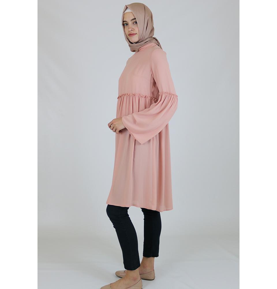 Abaci Modest Tunic TNK10956 Pink - Women's Flowy Casual Top for Everyday Wear, Work & Church Outfits