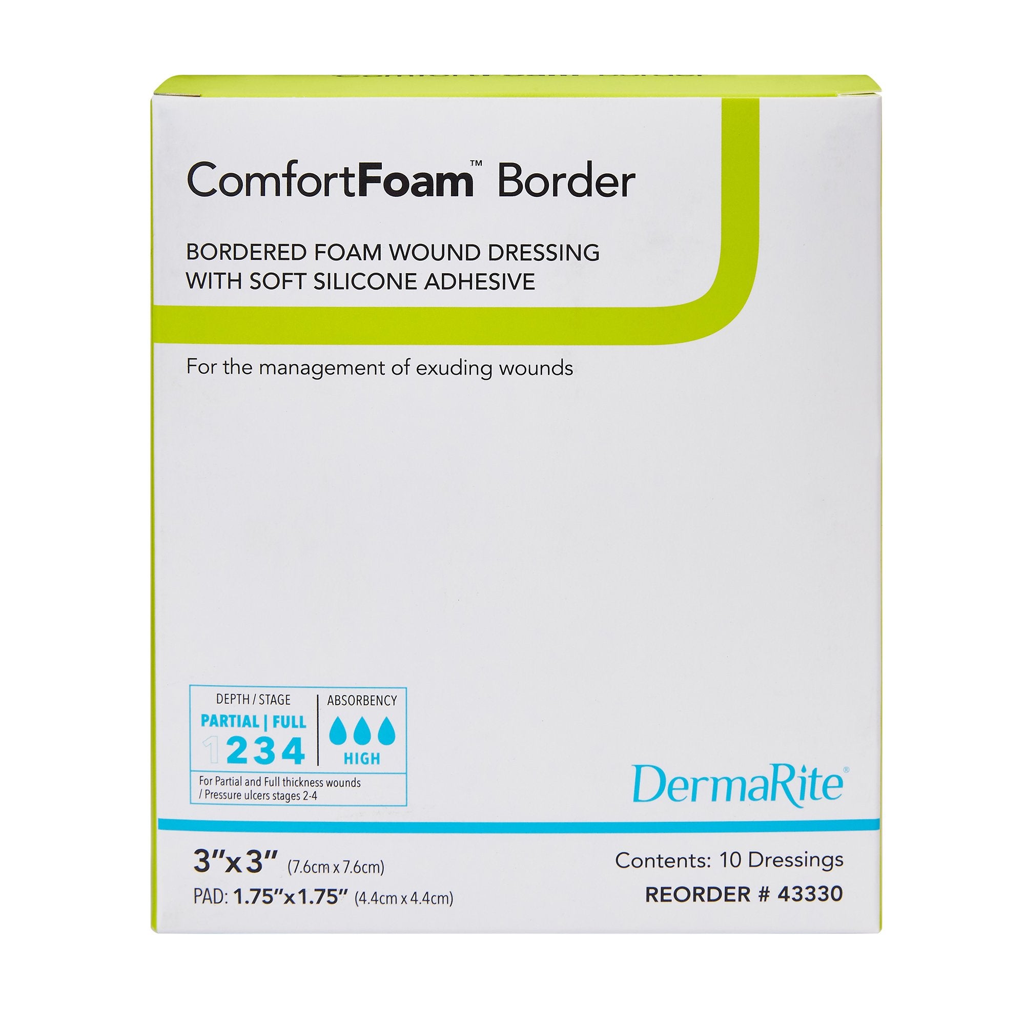 Premium ComfortFoam Silicone Foam Border Dressing - 3