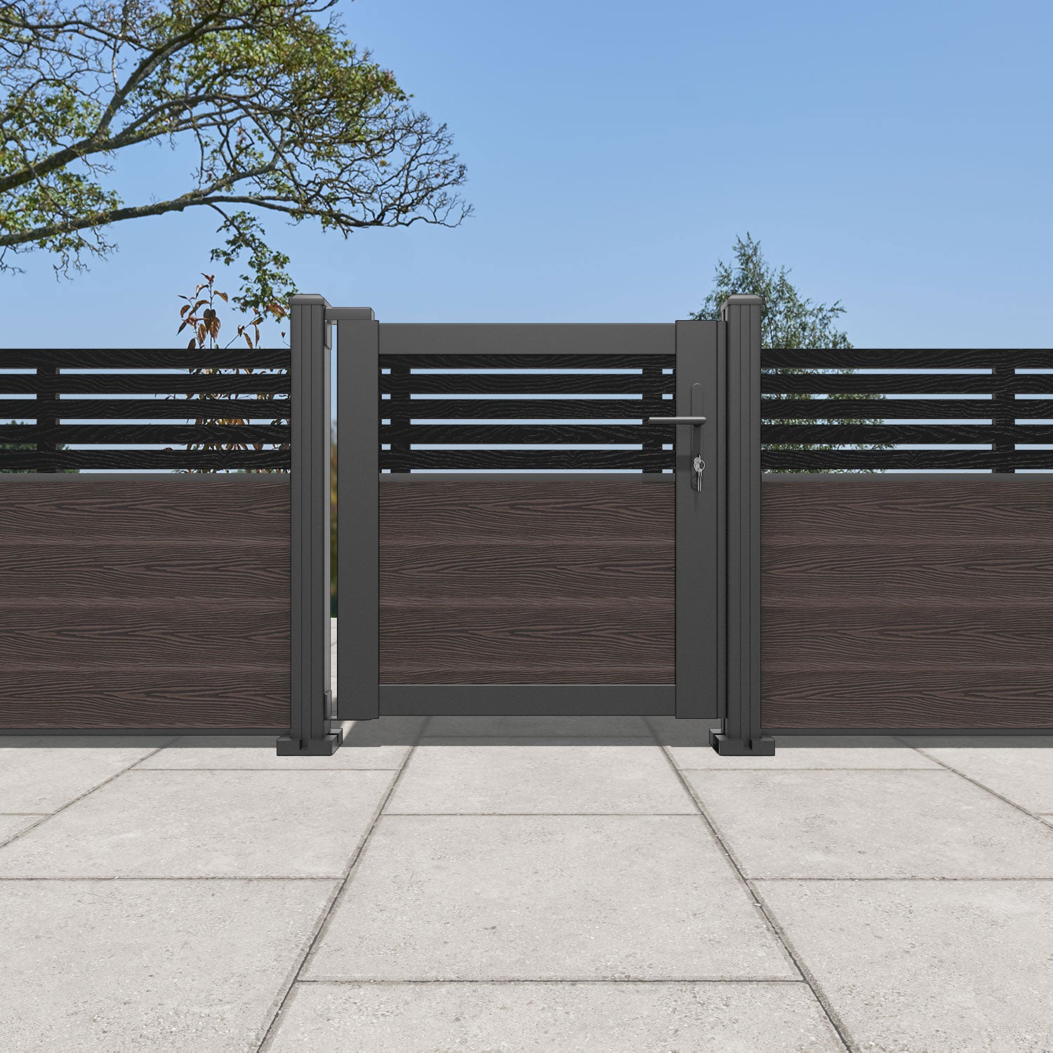 Classic Aspen Pedestrian Gate - Mid Brown Wooden Fence Gate for Front Yard, Backyard & Garden Entry - Durable Outdoor Walkthrough Gate for Home & Landscape Use