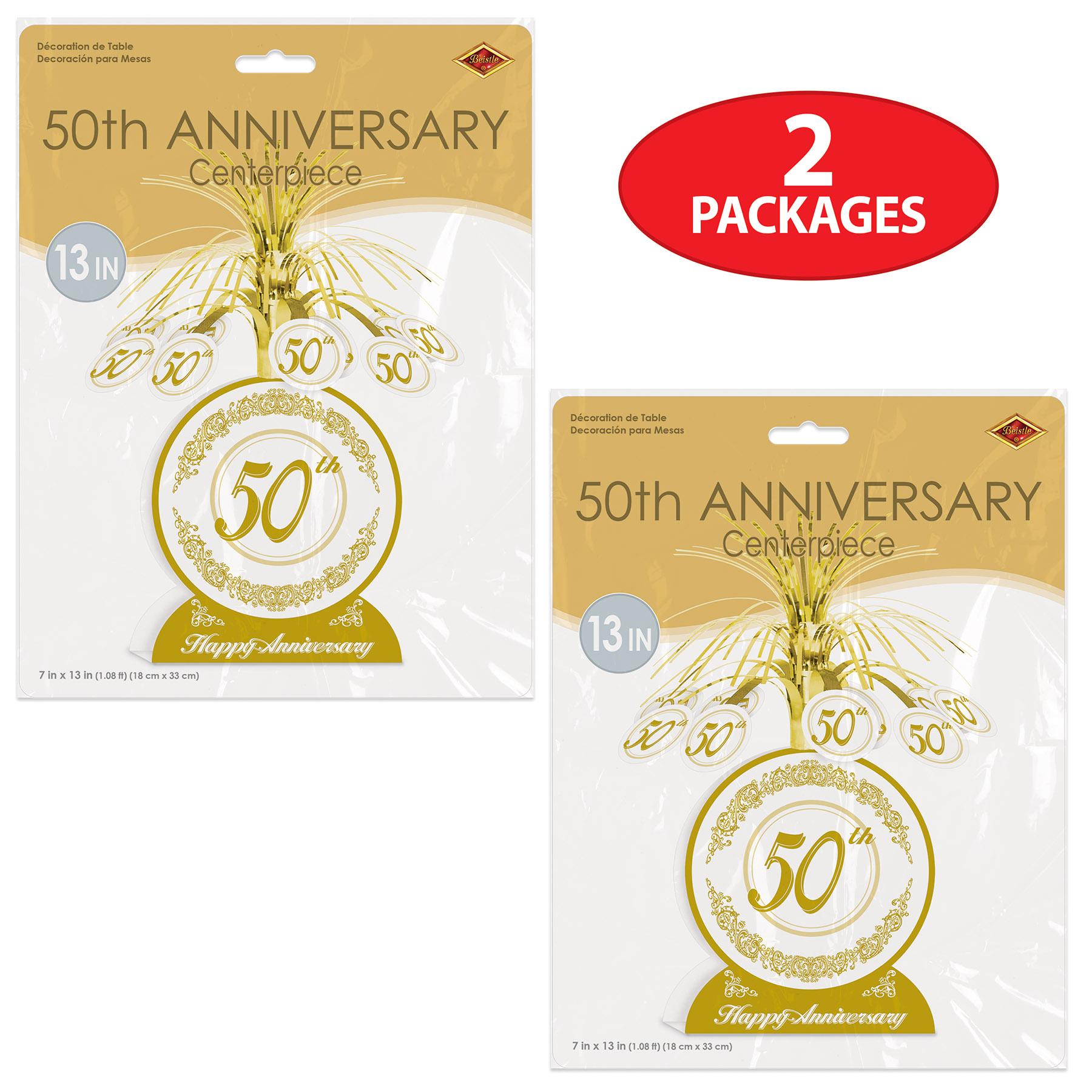 12 Pack Beistle 50th Birthday Party Decorations - Gold & Black Anniversary Centerpieces for Table Decor, Party Supplies - Perfect for 50th Birthday Celebrations, Anniversaries, Retirement Parties