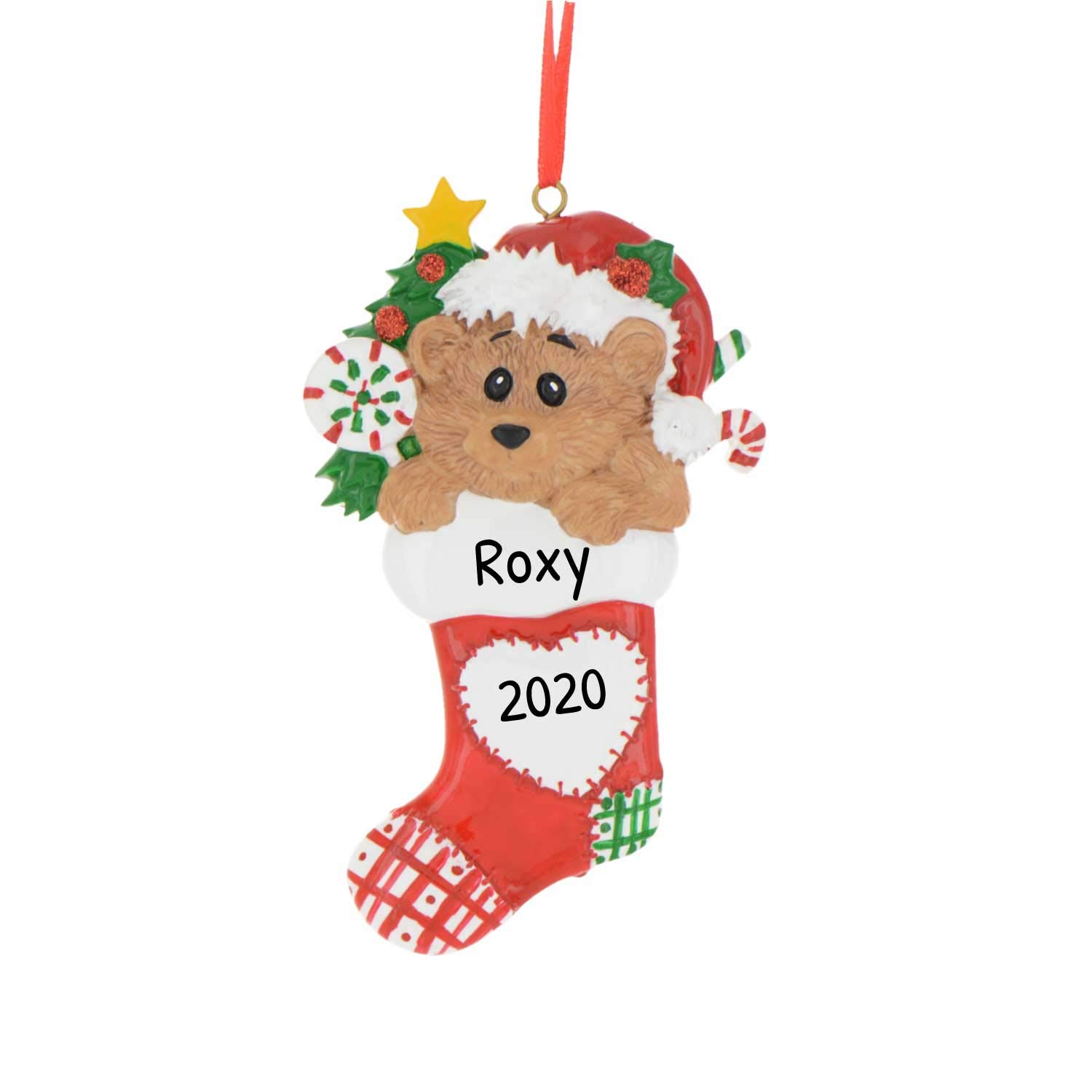 Custom Personalized Christmas Stockings & Ornaments 2024 - Baby's First Christmas Bear Stocking, Holiday Decor, Unique Gift for Newborns - Perfect for Fireplace Mantel, Tree Decor, and Family Traditions