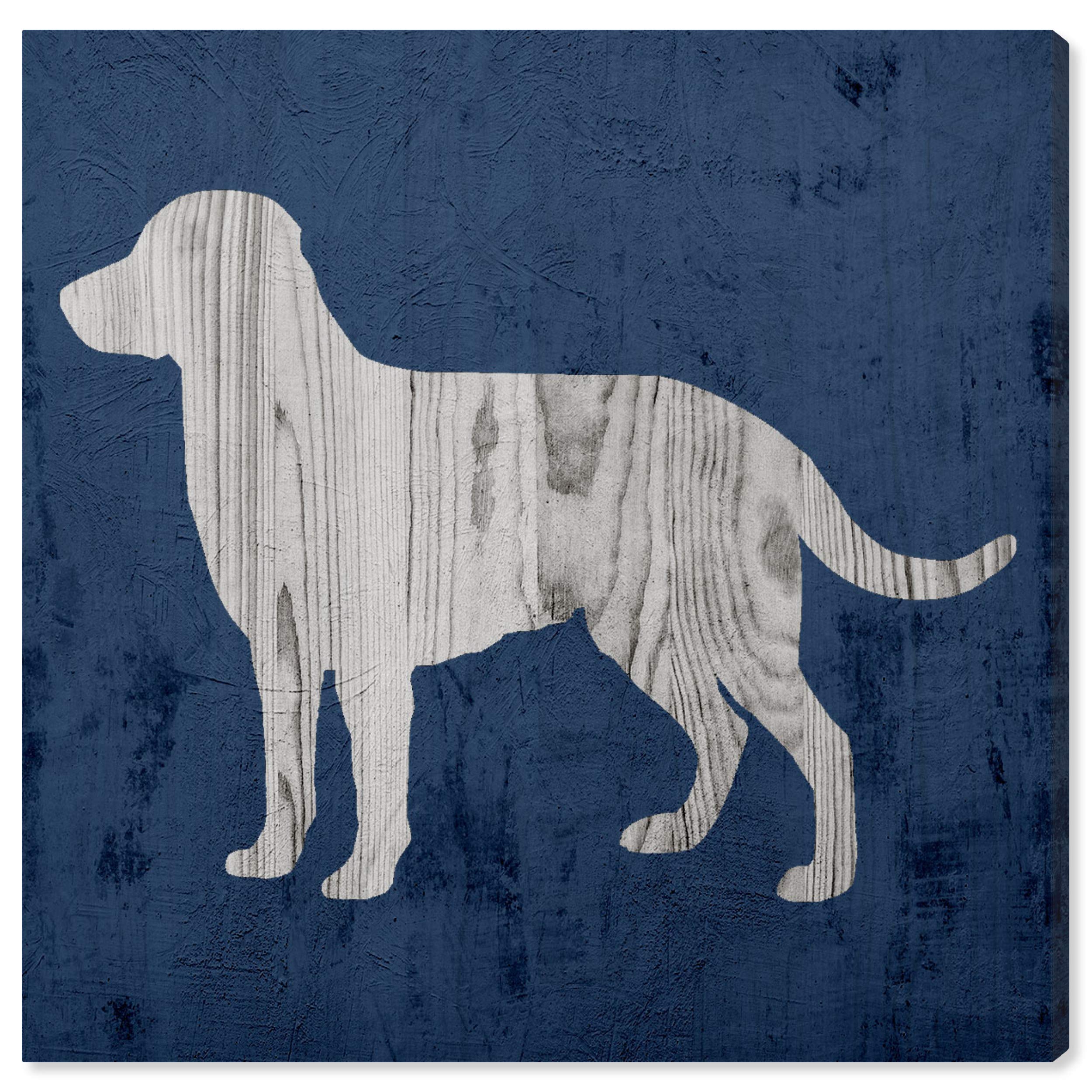 Rustic Dog Love Denim Canvas Wall Art Print - 24x24 Inch Gray & Blue Animal Home Decor by Oliver Gal Artist Co. - Perfect for Living Room, Bedroom or Office Decor
