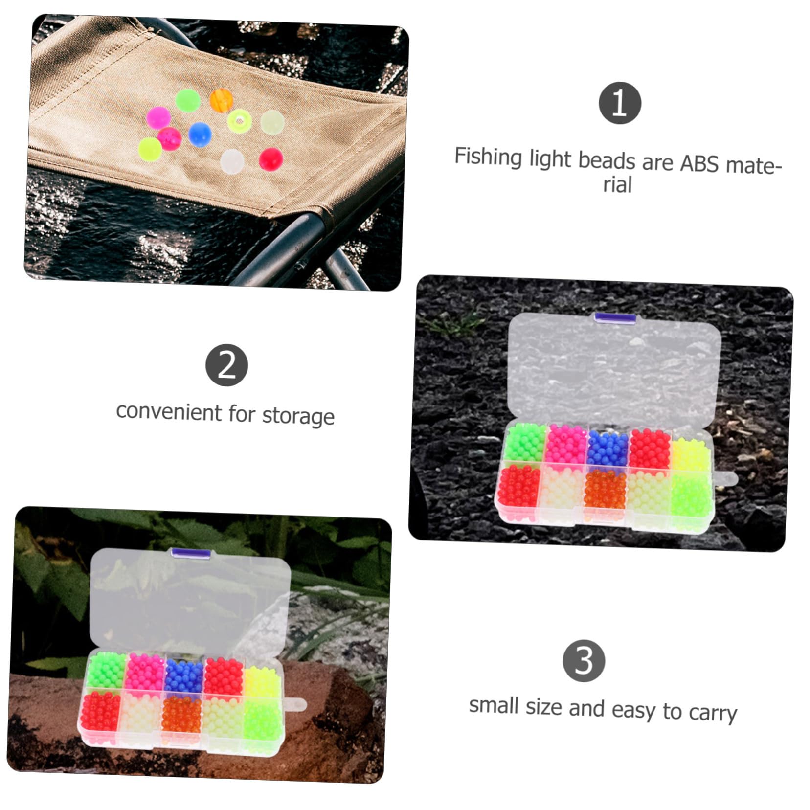 BESPORTBLE 1000pcs Space Beans Fishing Line Beads - Glow in The Dark Lure Accessories for Night Fishing | Perfect for Trout, Bass, and Carp Fishing Gear | Ideal for DIY Tackle Box and Professional Anglers