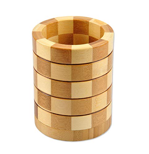 Bamboo Kitchen Utensil Holder - Round Shaped Organizer for Spoons, Forks & Cooking Tools - Perfect for Countertop Storage & Kitchen Organization