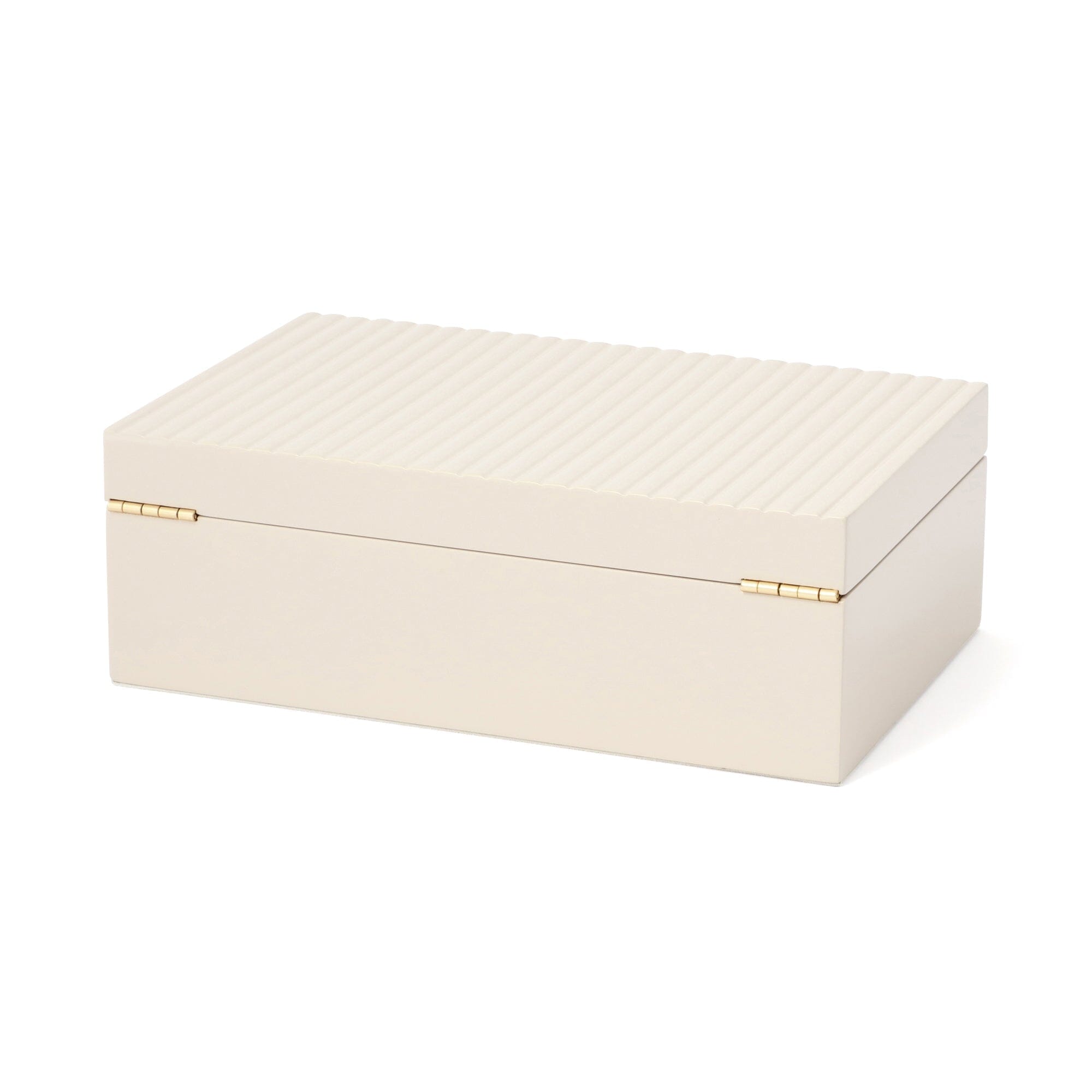 Elegant Pink Lacquer Stripe Jewelry Box - Large Storage Organizer for Necklaces, Rings & Earrings - Perfect for Bedroom Vanity, Dresser Top & Gift Giving