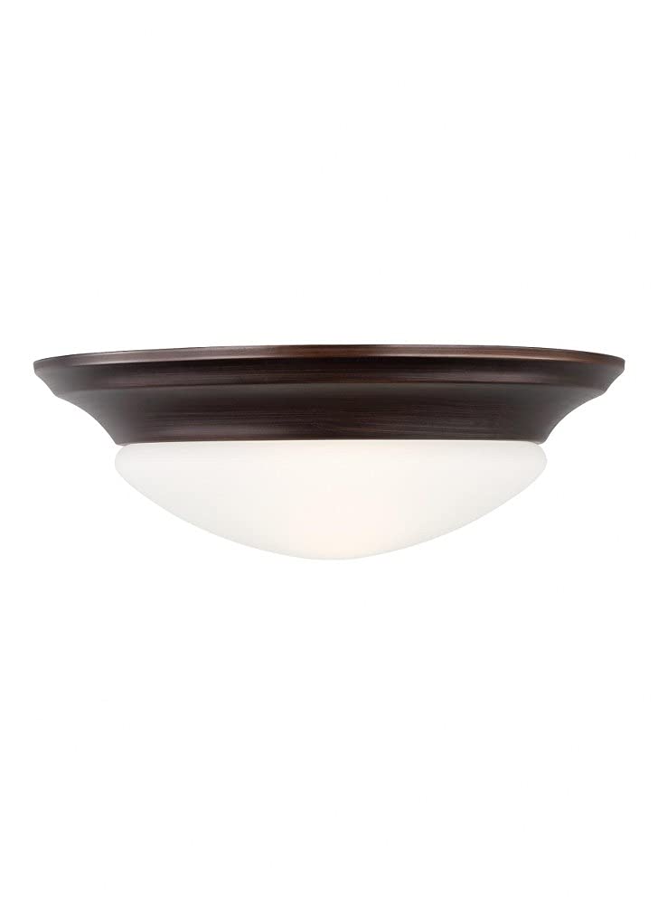 Generation Lighting 75434-710 Nash One-Light Bronze Flush Mount Ceiling Fixture - Modern Lighting for Bedroom, Hallway & Entryway