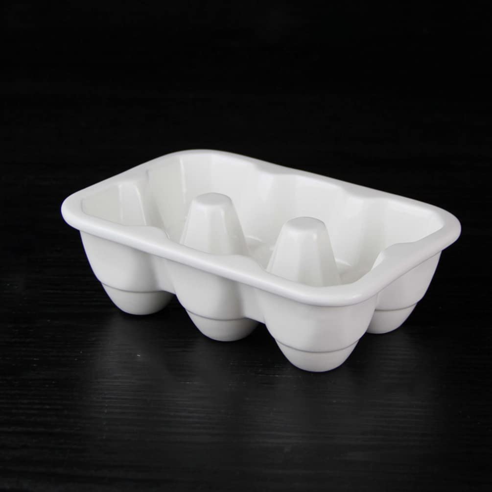 6-Piece Ceramic Egg Holder Set - Egg Storage Tray Organizer for Refrigerator, Kitchen Counter, Pantry - Perfect for Fresh Egg Storage, Display & Organization in Home, Farm, or Restaurant