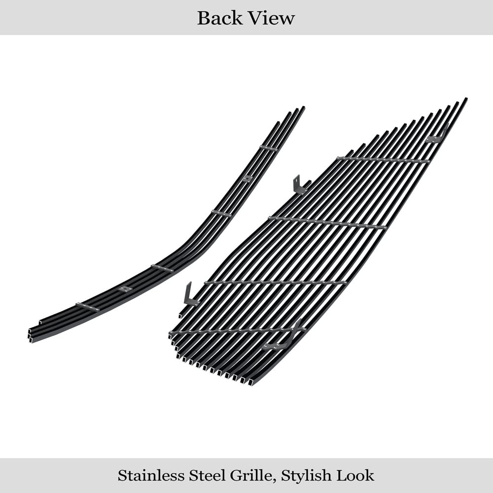 APS Compatible with Acura MDX 2007-2009 Upper & Lower Bumper Grille Insert Combo - Black Billet Front Grill (H86616H) | Perfect for Car Customization & Off-Road Protection