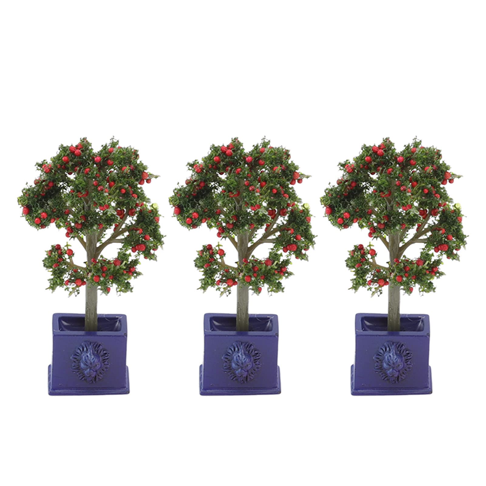 1:12 Scale Miniature Dollhouse Plants - 3PCS Artificial Fruit Tree Model for Dollhouse Decoration | Perfect for DIY Miniature Scenes, Fairy Gardens & Collectible Displays