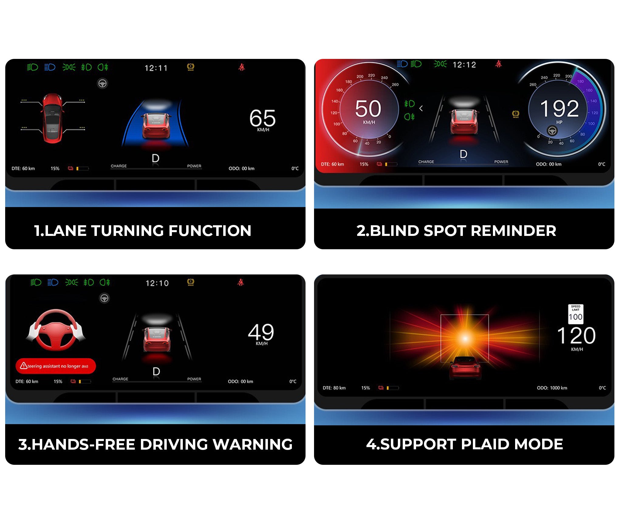 Tesla 8.9 Inch Digital Instrument Cluster Display for Model 3 & Model Y (2024+ Model 3, 2025+ Model Y) - Upgrade Your Driving Experience with Enhanced Dashboard Visibility