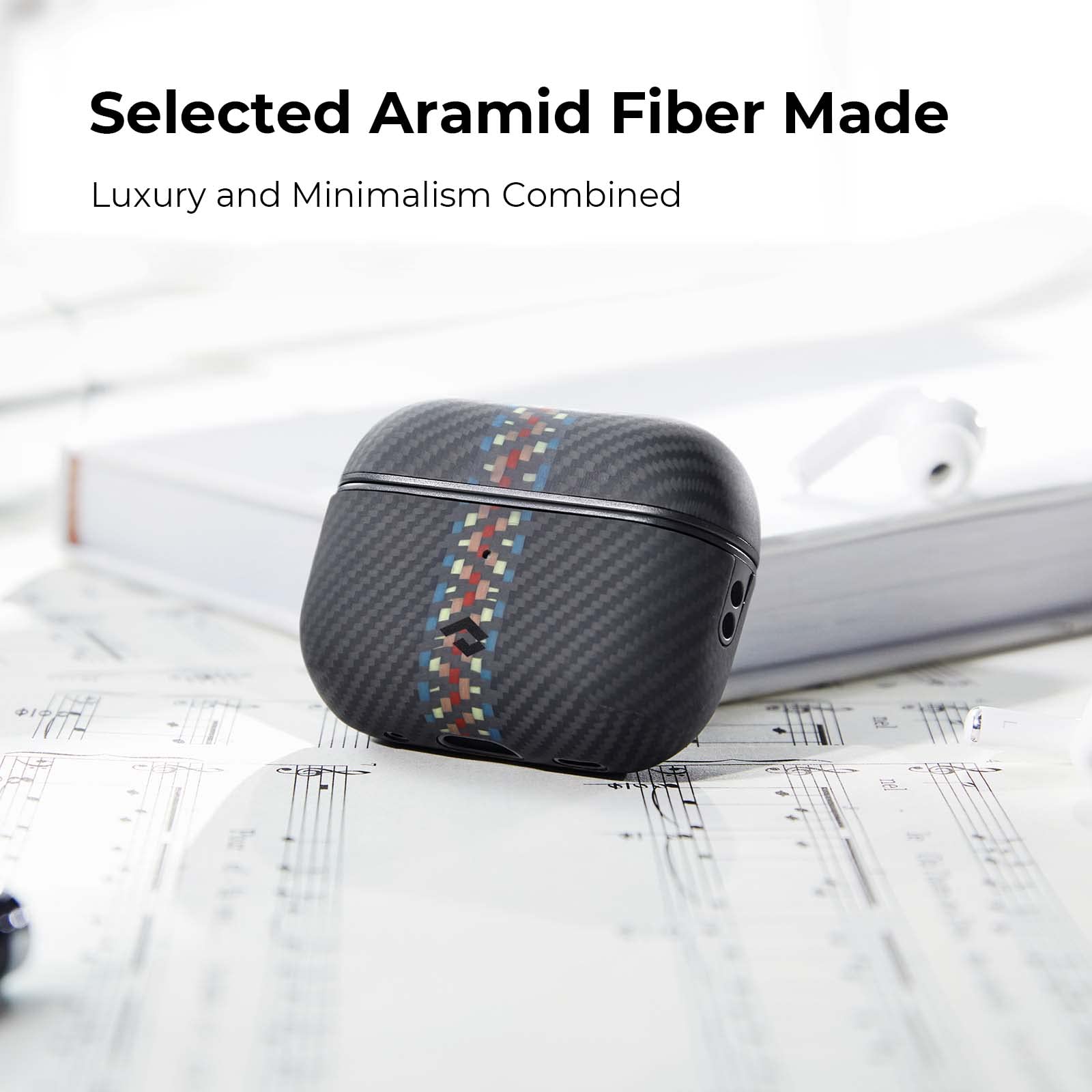 PITAKA Magnetic Shockproof AirPods Pro 2 Case (2022) - 600D Aramid Fiber Protective Cover with MagSafe Compatibility | Durable Fusion Weaving Design | Perfect for Gym, Travel & Everyday Use