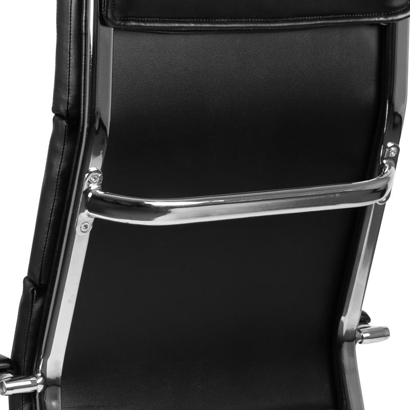Premium FLASH Hansel High Back Leather Executive Office Chair - Ergonomic Swivel Design with Ribbed Detail for Home & Office Workspaces