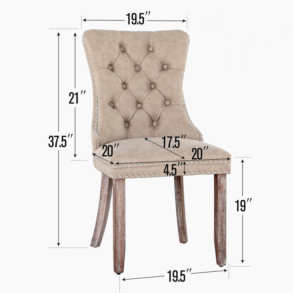 PU Leather Wingback Dining Chairs Set of 4 - Modern Accent Side Chairs for Dining Room, Living Room & Office - MFSTUDIO