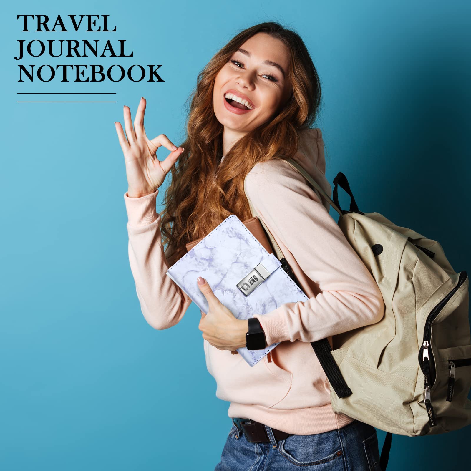Lockable A5 Diary Notebook with PU Leather Cover & Diamond Pen - Personal Secret Journal with Combination Lock for Women & Teens (Purple, 1 Piece) | Perfect for Daily Writing, Travel Journaling & Gift Giving