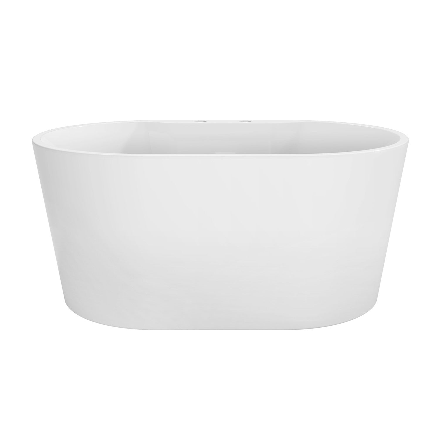 Aqua Eden VT7DE513423 51-Inch Freestanding Acrylic Bathtub - Oval Double-Ended Soaking Tub with Drain, Glossy White Finish for Luxury Bathroom & Spa Relaxation