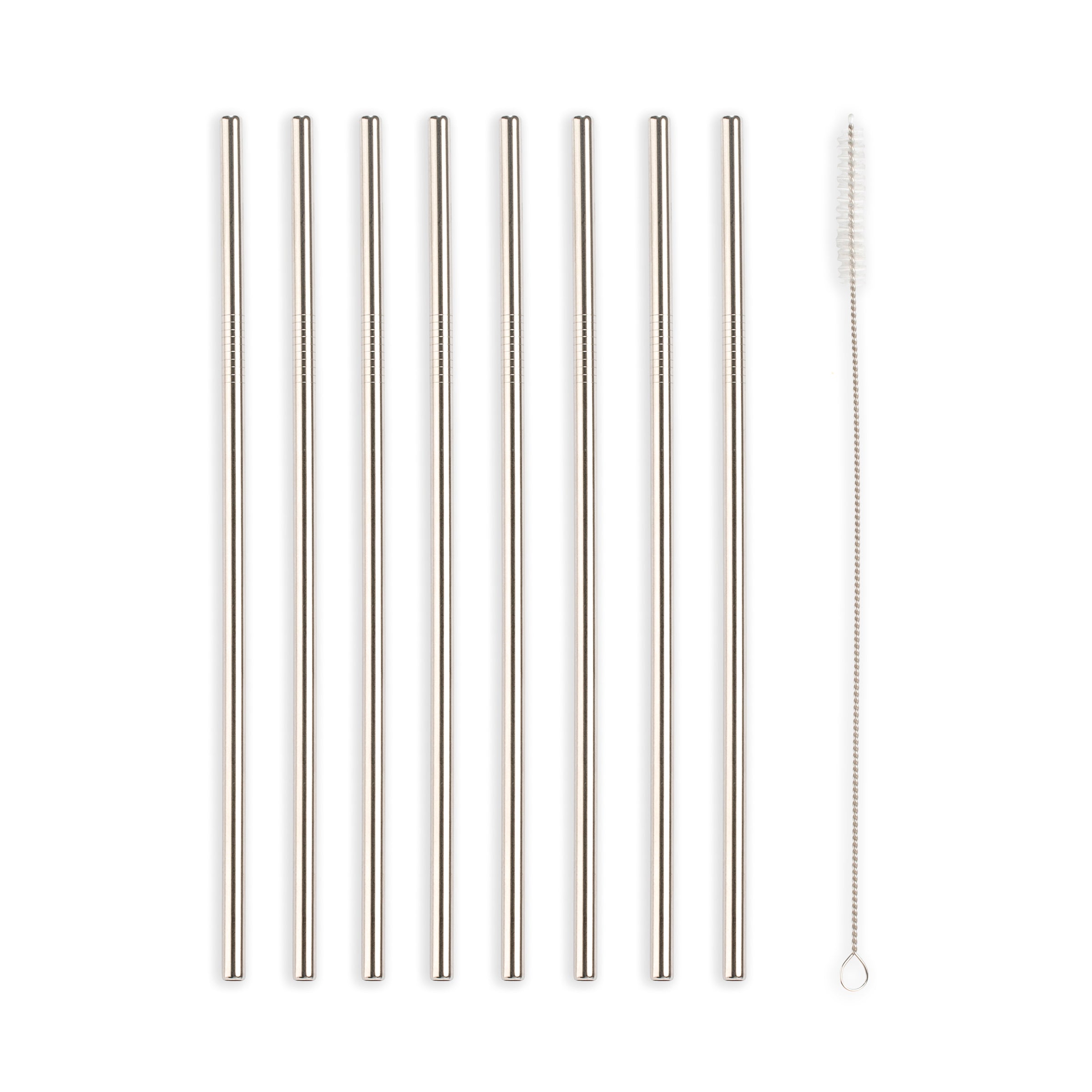 Eco-Friendly Reusable Stainless Steel Straws - 4-Pack Metal Drinking Straws for Smoothies, Iced Coffee & Cocktails - BPA-Free, Dishwasher Safe, with Cleaning Brush & Case - Perfect for Home, Office, Travel & Parties