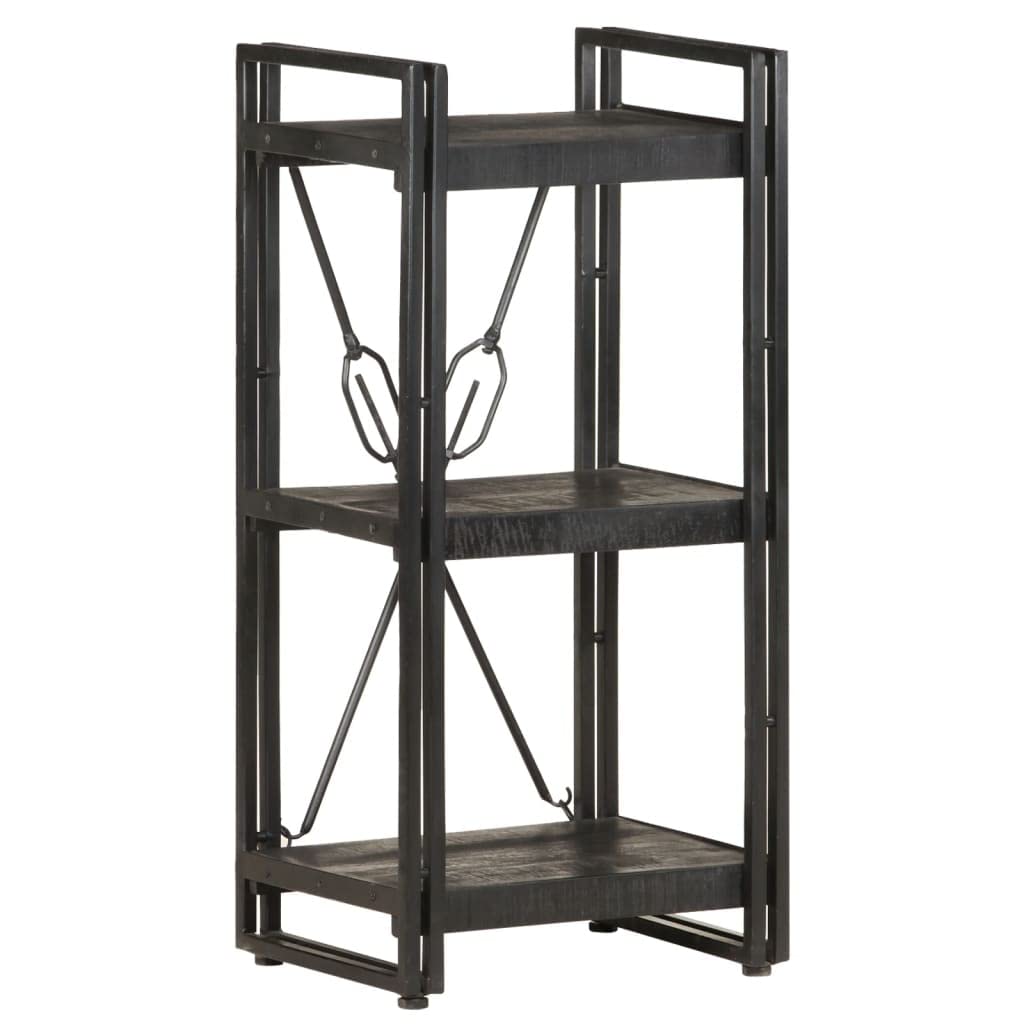 3-Tier Bookcase with Storage Shelves - Solid Mango Wood Bookshelf for Bedroom, Living Room & Office - 15.7
