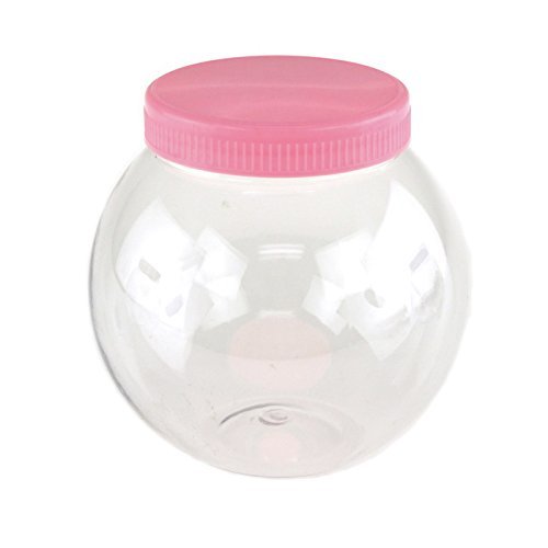 Large Pink Round Plastic Party Favor Containers - Bulk Candy & Treat Holders for Birthday, Baby Shower & Wedding Favors