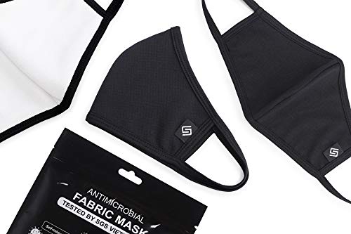 HomeSafe Washable & Reusable Face Mask for Kids, Teens, Men & Women - Adjustable Cotton Cloth Protective Unisex Face Cover - Breathable & Fashionable (Pack of 2) - Perfect for School, Work, Travel & Daily Protection