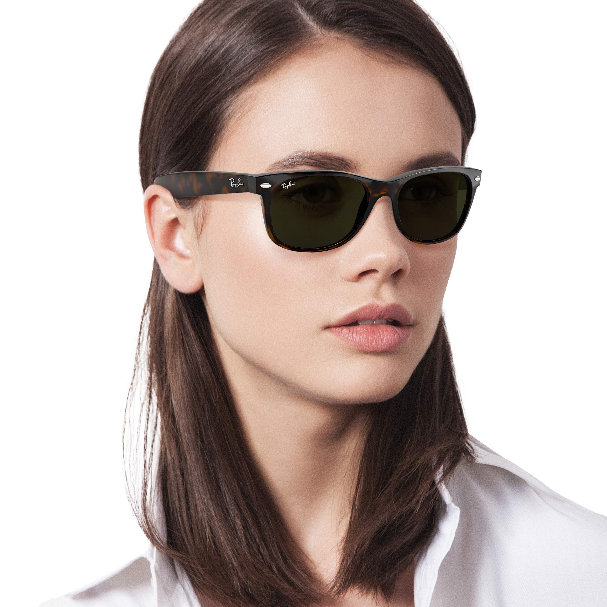 Ray-Ban RB2132 New Wayfarer Square Sunglasses - Polarized UV Protection, Classic Unisex Design for Men & Women - Perfect for Driving, Beach, and Outdoor Activities