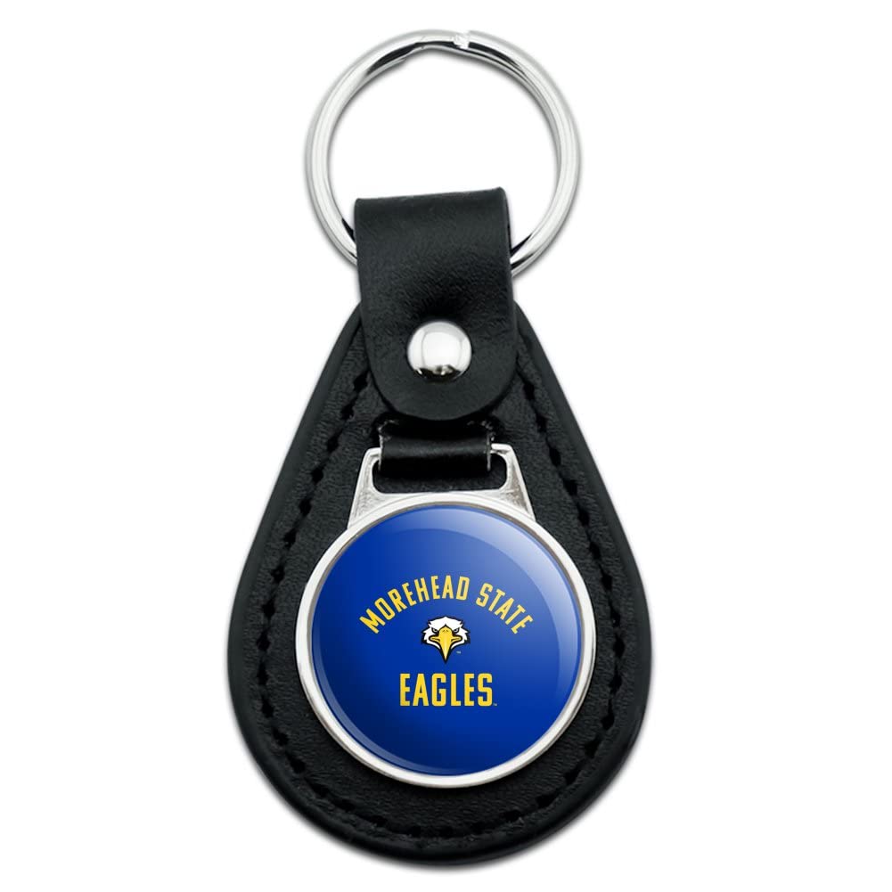 Morehead State Eagle Keychain - Genuine Black Leather Key Ring for College Alumni, Fans & Graduates - Perfect for Gifts, Backpacks & Everyday Carry