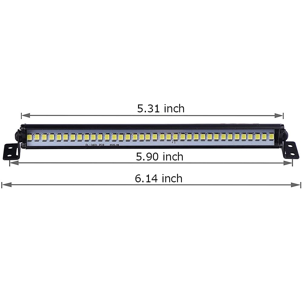HUAYU RC Crawler Car Light Bar - Bright LED Lights Kit with 3-Pin Control for Off-Road RC Vehicles (Black) | Perfect for Night Crawling, Trail Adventures & RC Rock Racing