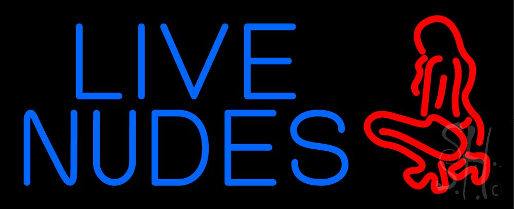 Red Live Nudes LED Neon Sign 13x32 Inches - Black Acrylic Backing with Dimmer Switch | Premium Indoor Wall Decor for Strip Clubs, Bars, Dance Clubs & Home Décor | Perfect for Nightlife Venues, Man Caves & Retro Themed Parties