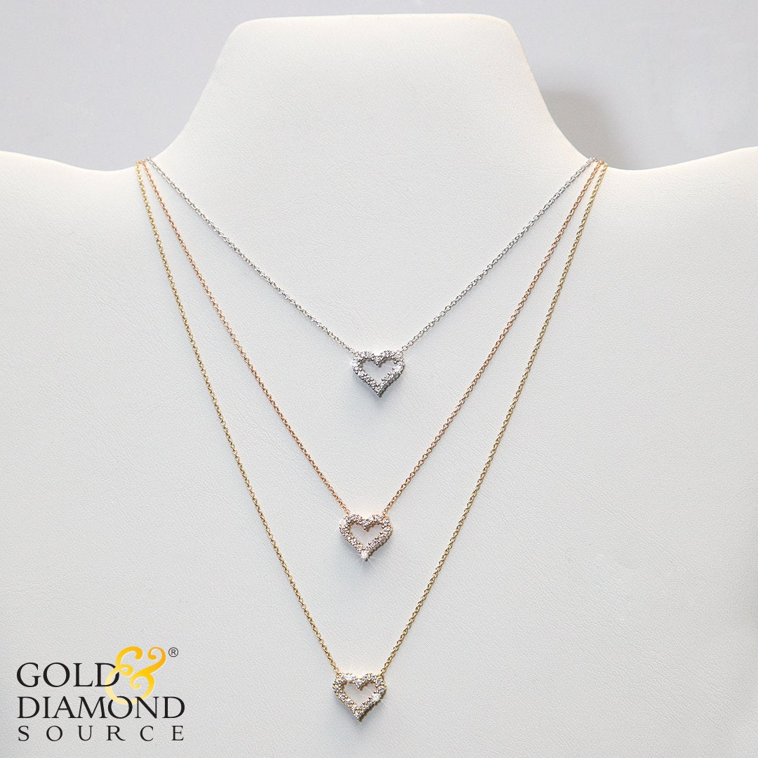 14K Gold 1/4 Carat Diamond Heart Pendant Necklace for Women - Elegant Valentine's Day Gift & Anniversary Jewelry