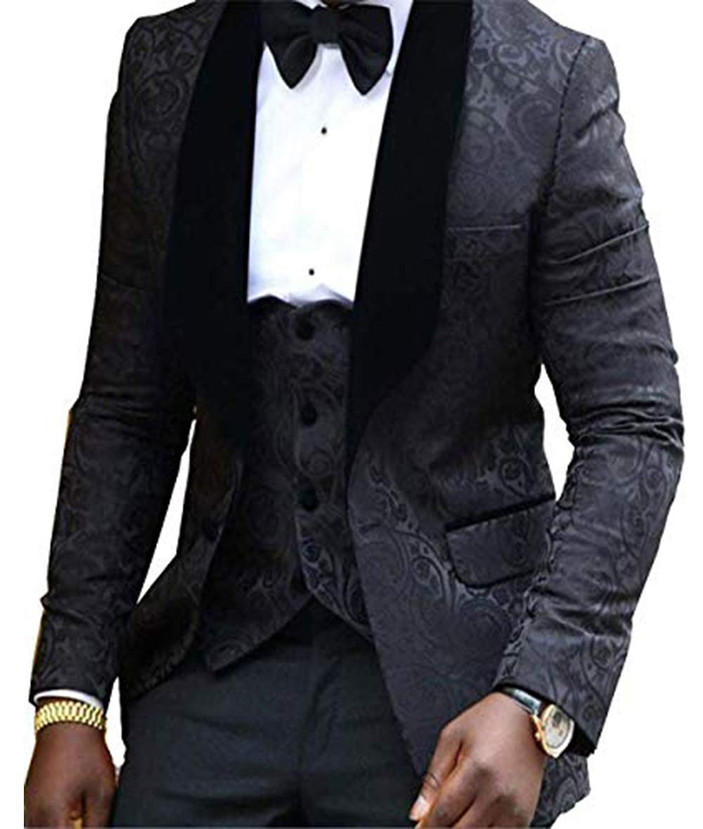 Fitty Lell Men's 3 Piece Slim Fit Suit - Formal Business Tuxedo Set for Weddings, Office & Special Occasions | Premium Groom Suit for Men