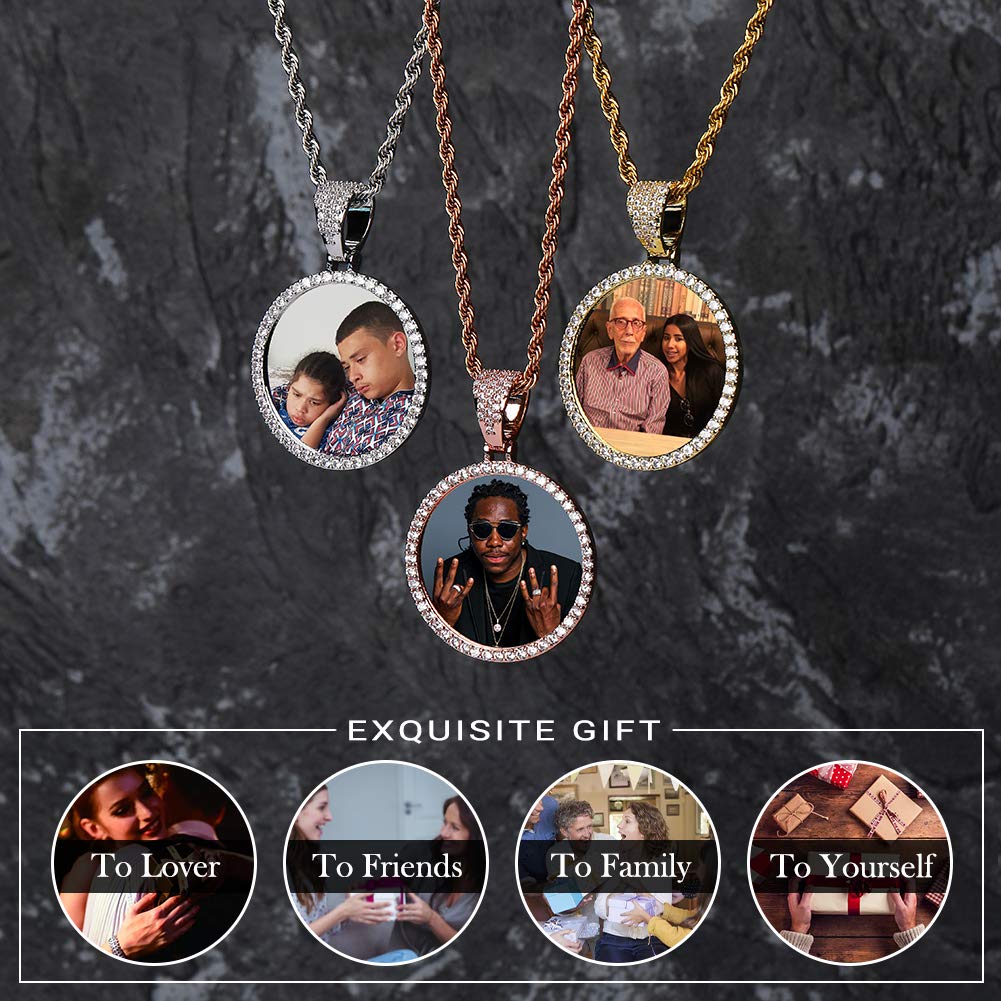 18K Gold Plated Custom Photo Necklace - Personalized Picture Pendant Jewelry for Men & Women - Perfect Memory Gift for Anniversaries, Birthdays & Valentine's Day