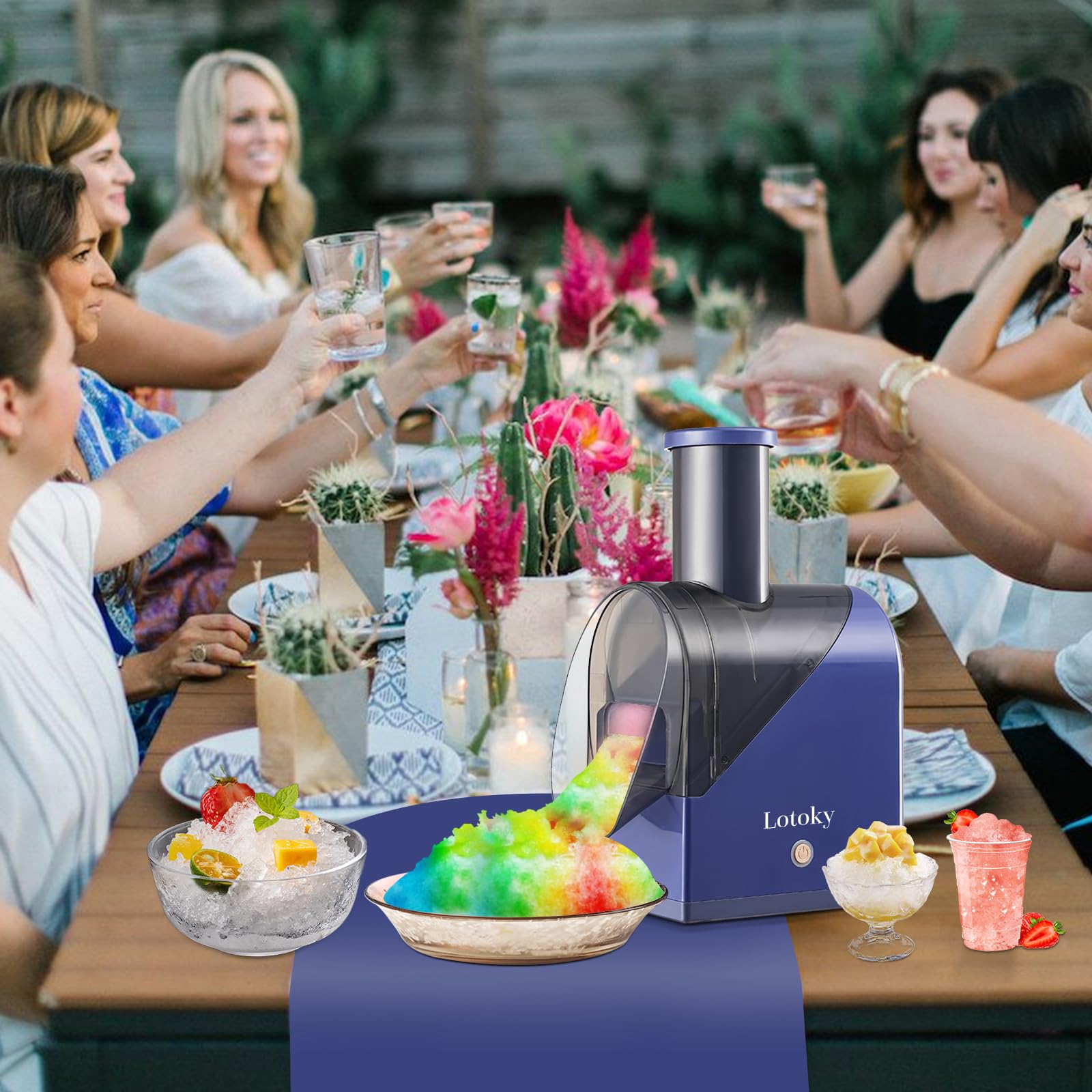 Electric Ice Shaver Machine - Stainless Steel Shaved Ice Maker for Homemade Slushies, Snow Cones, Cocktails & Frozen Drinks | Commercial & Home Use | Easy to Clean & Store | Perfect for Parties, Cafes & Summer Treats