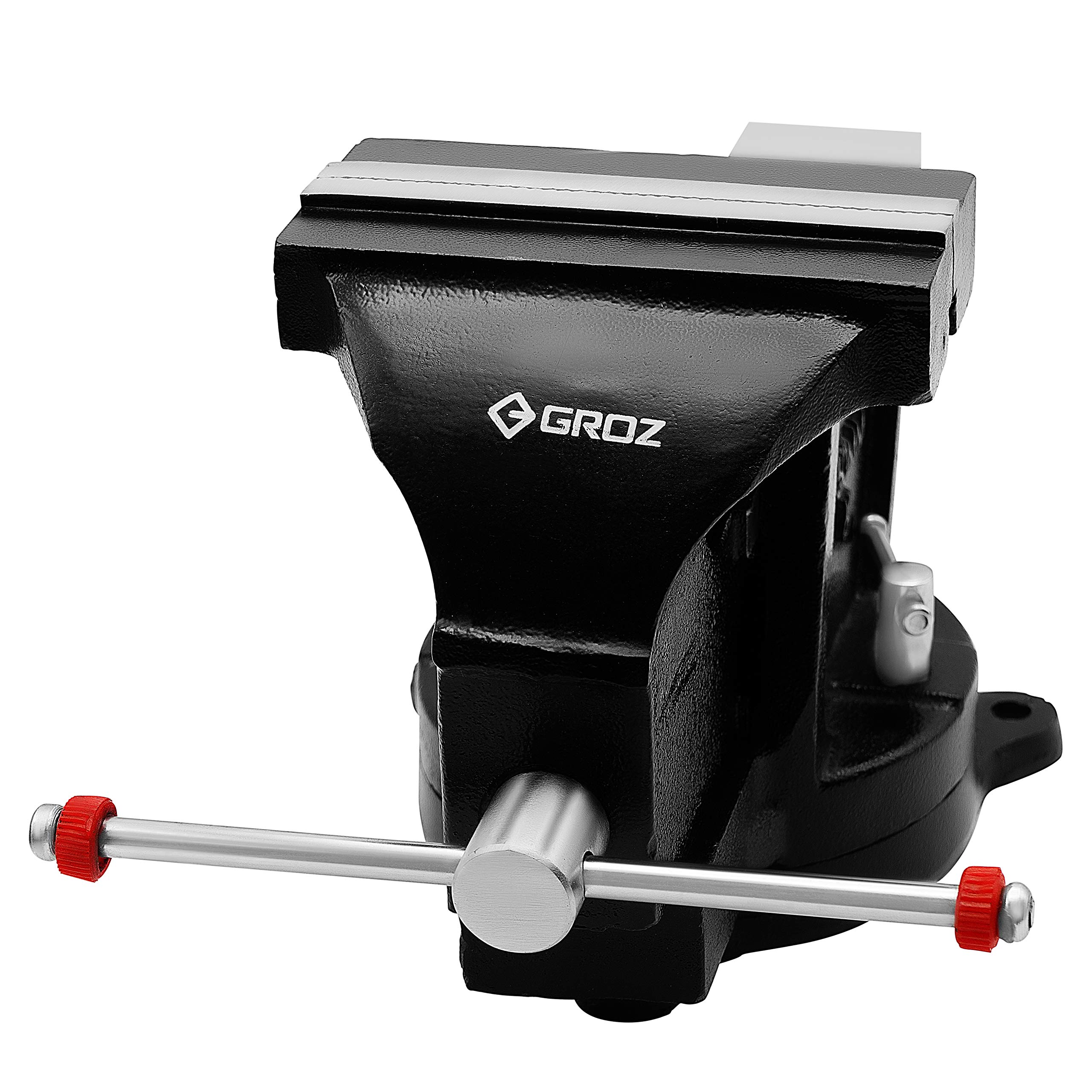 Groz 35483 6 Inch Heavy Duty Swivel Base Mechanic Bench Vise - Perfect for Metalworking, Woodworking & DIY Projects in Home Garage or Workshop