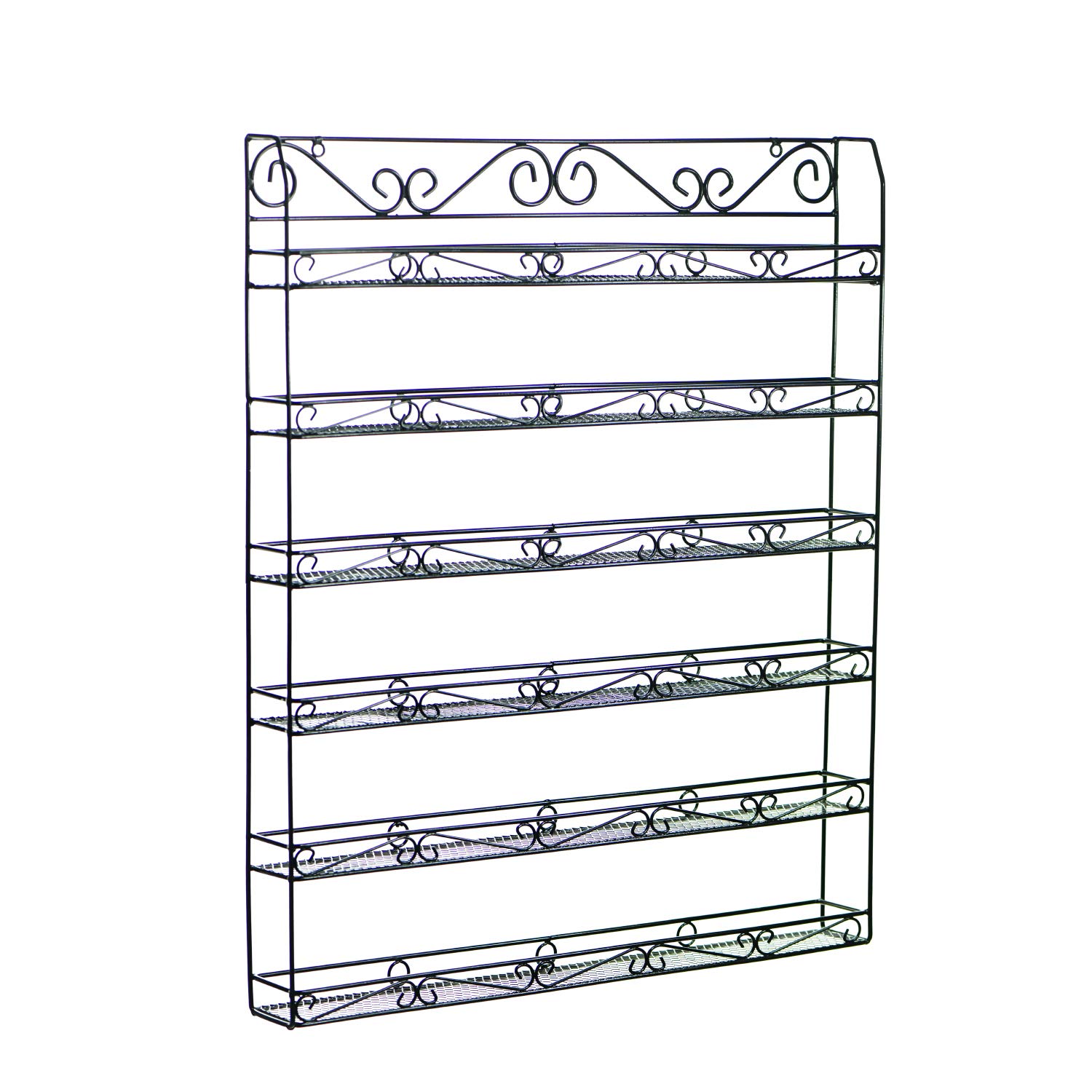 6 Tier Nail Polish and Essential Oil Organizer Wall Mount - Holds 60 Jars or 120 Bottles - Space Saving Shelf Storage for Salon, Bathroom, Bedroom - AMT Supply LLC (60B, Black)