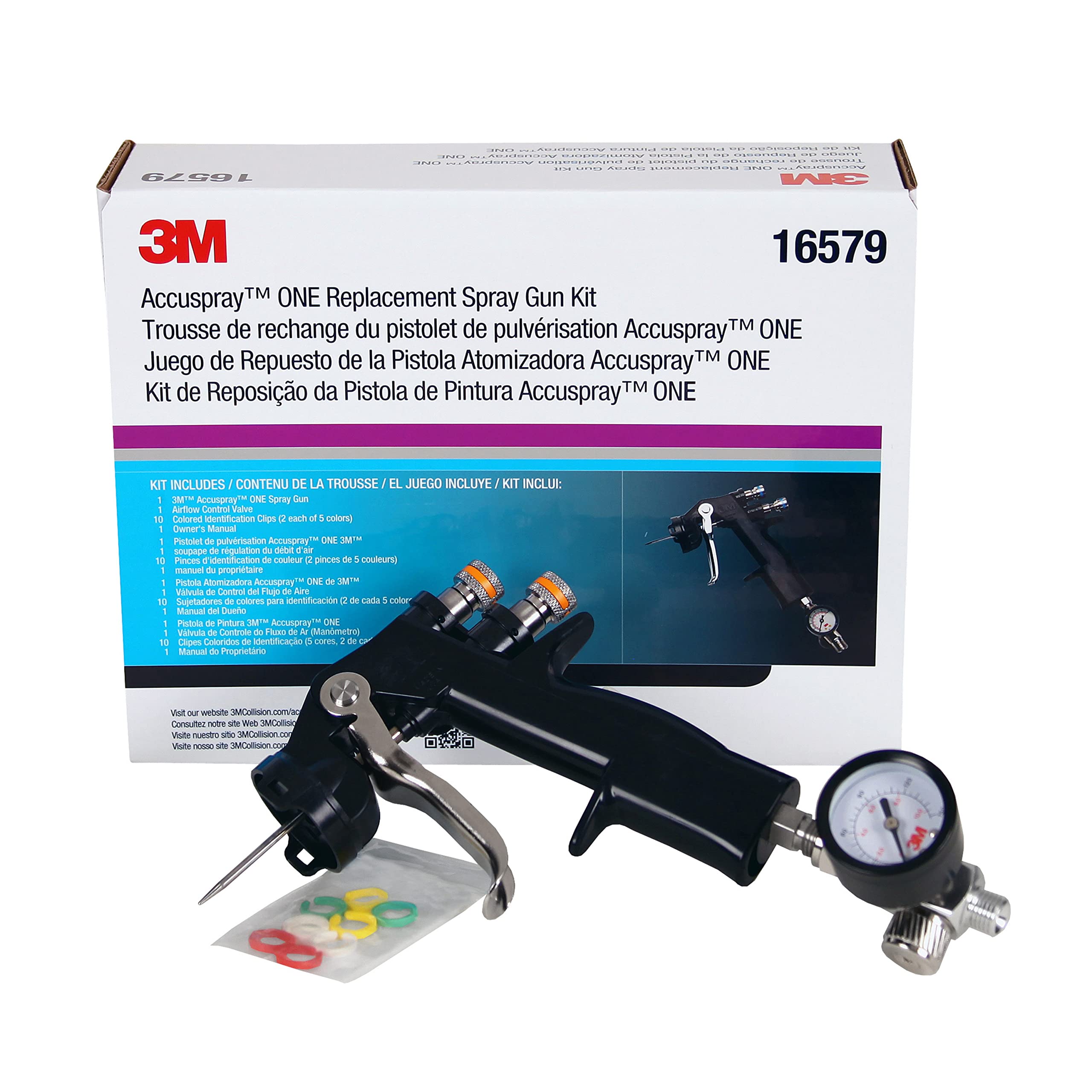 3M Accuspray ONE Replacement Spray Gun 16579 - Professional Automotive Paint Sprayer for Car Body Repair & DIY Projects