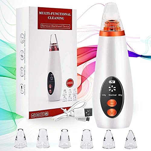 Plenzo 6-in-1 Blackhead Remover & Pore Vacuum - Professional Derma Suction Machine for Pimple Extraction, Facial Cleansing and Skin Care - Perfect for Nose, Face & Body Treatment at Home Spa