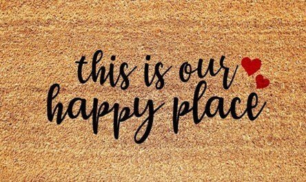18 x 30 Non-Slip Outdoor Door Mat - THIS IS OUR HAPPY PLACE Welcome Mat for Front Entryway, Porch, Patio - Waterproof & Durable for All Weather Use