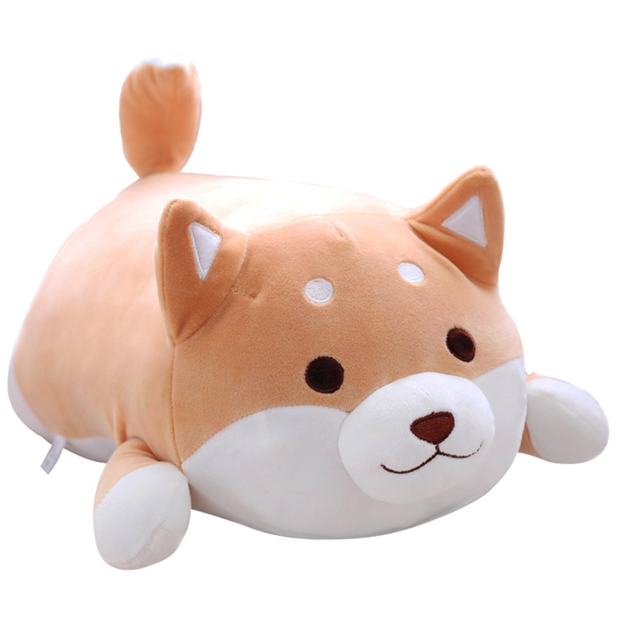 Shiba Inu Plush Pillow - Cute Dog Stuffed Animal Toy with Brown Round Eyes (15 Inch) - Perfect Gift for Valentine's Day, Christmas, Birthday - Soft Sofa & Chair Decor for Kids & Adults