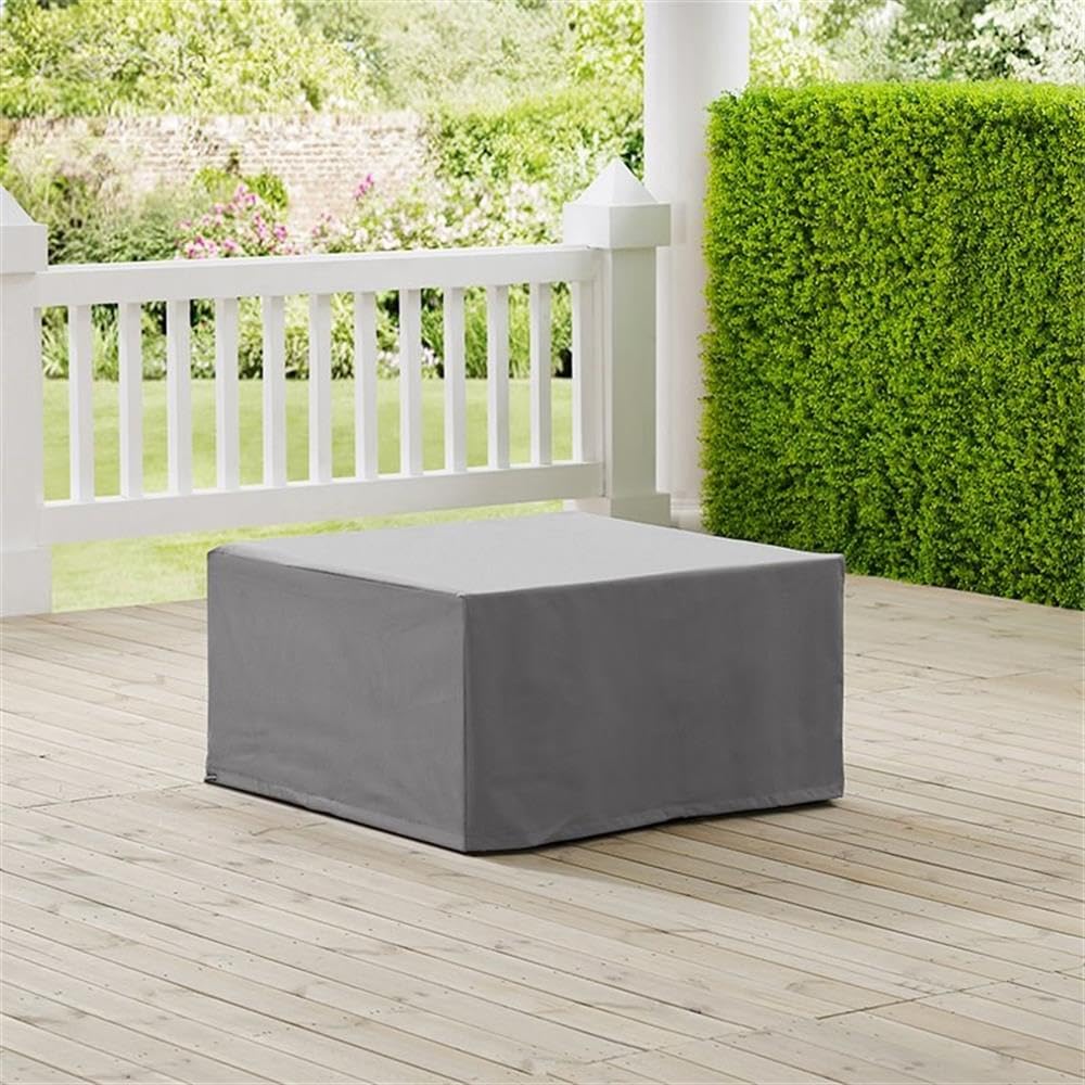 Square Vinyl Polyester Waterproof Outdoor Coffee Table Cover - Gray - Perfect for Patio, Deck, and Garden Furniture Protection