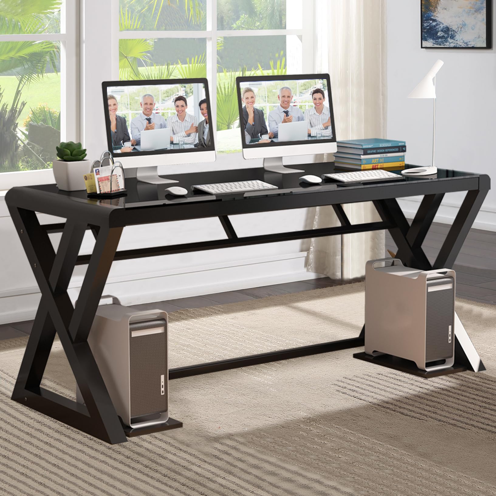 Premium Tempered Glass Computer Desk - 55.1