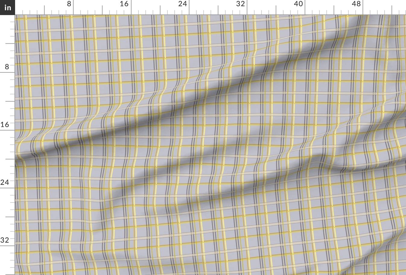 Jordan Plaid Bee Dance Tartan Sky Blue Yellow Printed Chiffon Fabric by The Yard - Sewing, Fashion Apparel, Dresses & Home Decor - Perfect for Spring Dresses, Curtains & DIY Craft Projects