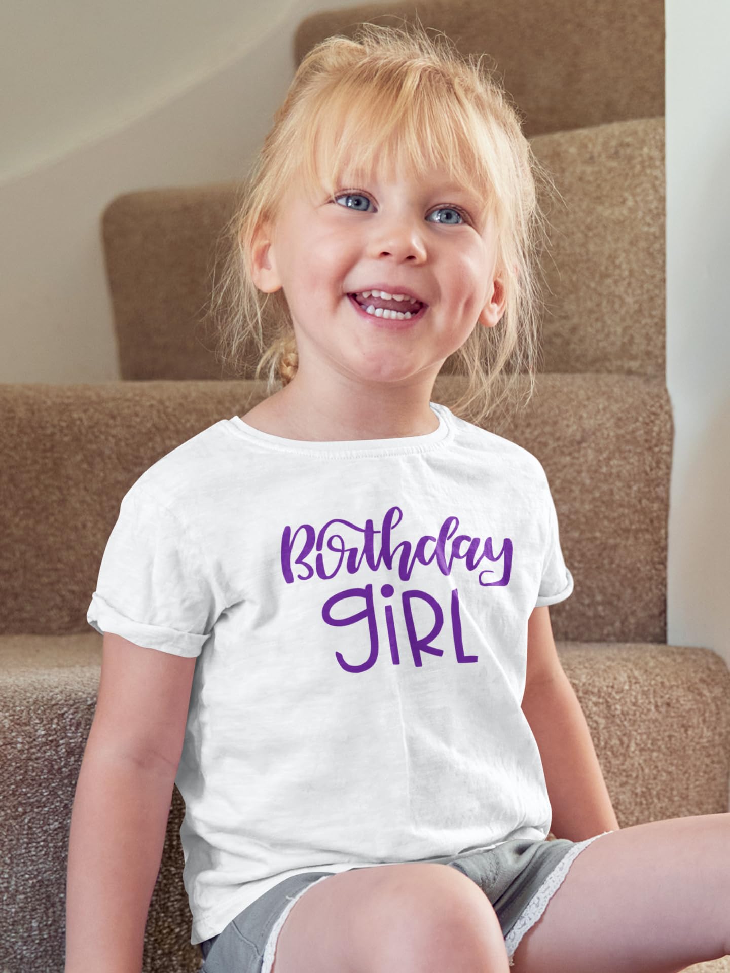 Birthday Girl Iron On Transfer - DIY Birthday Gift, T-Shirt Decal for Parties, Customizable Labels for Shirts & Fabrics (Purple Glitter) - Perfect for Birthday Celebrations, DIY Crafts & Personalized Gifts