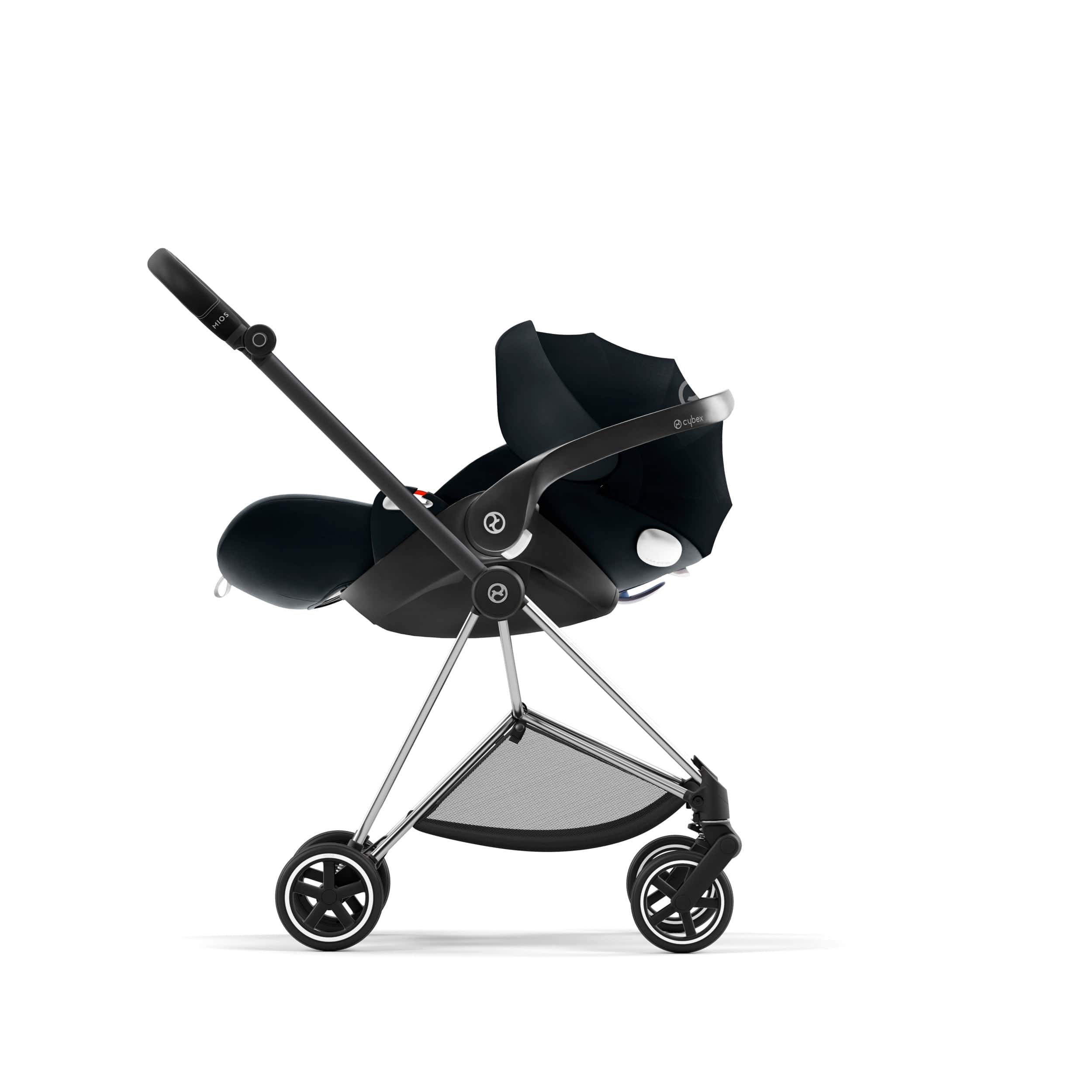 Cybex Mios 3 Complete Stroller in Chrome/Black - Lightweight Luxury Baby Stroller for Urban Travel & Everyday Use