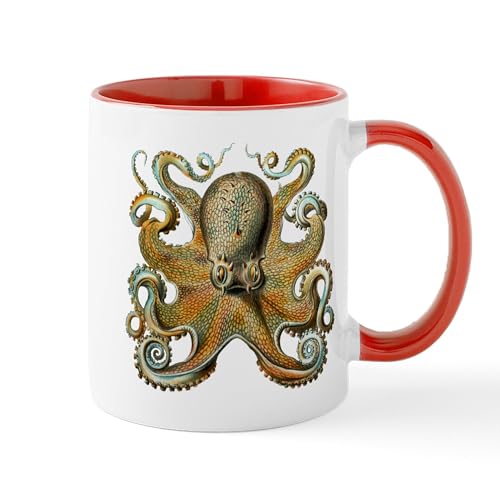White/Red Inside - Octopus Mug
