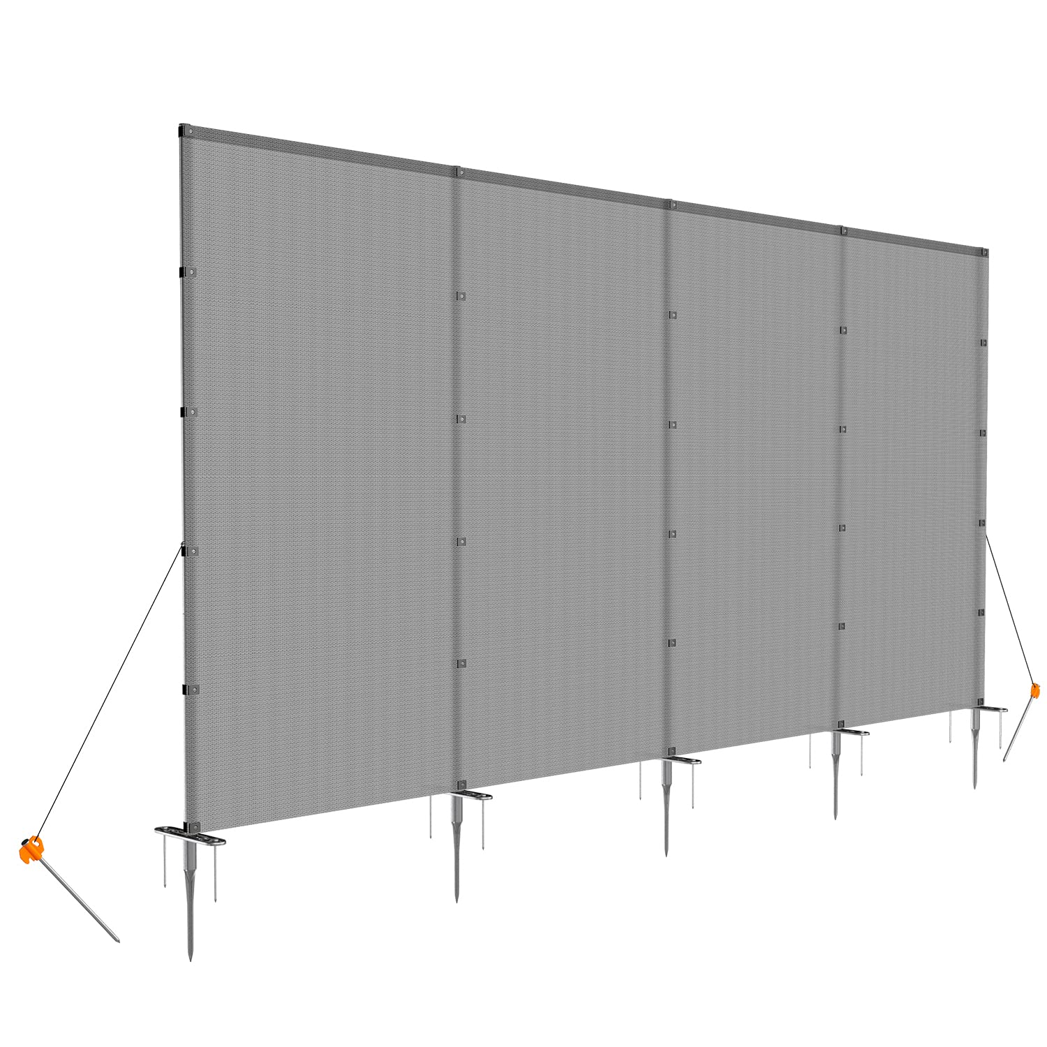Windscreen4less 6'x28' Outdoor Privacy Fence Kit with Stainless Steel Poles & Ground Spikes - Temporary Removable Dog Yard, Pool Safety, Garden Fencing, Chicken Coop Barrier - Perfect for Backyard, Patio, and Outdoor Events