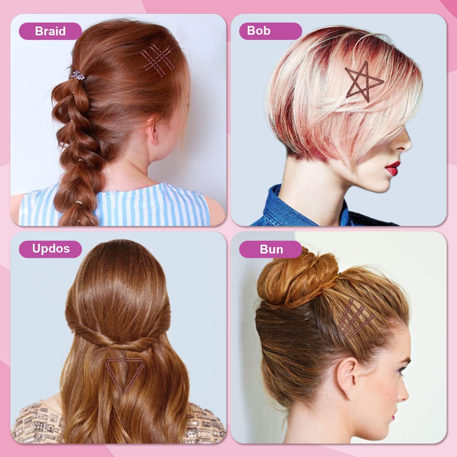MORGLES 120pcs Bobby Pins for Women & Kids - Brown Hair Clips & Hair Grips (2in/5cm) with Storage Box - Perfect for Updos, Braids & Everyday Hairstyling