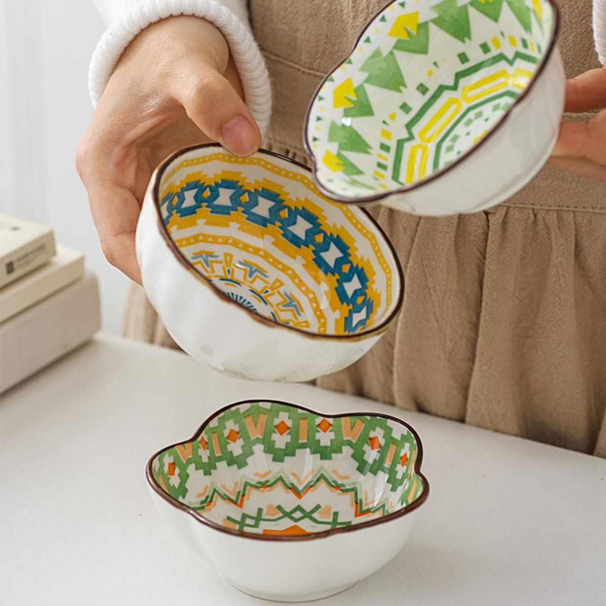 6-Piece Mini Ceramic Bowl Set - 1.2 oz Small Serving Dishes for Charcuterie, Appetizers, Sushi & Soy Sauce | Perfect for Parties, Dining & Home Decor