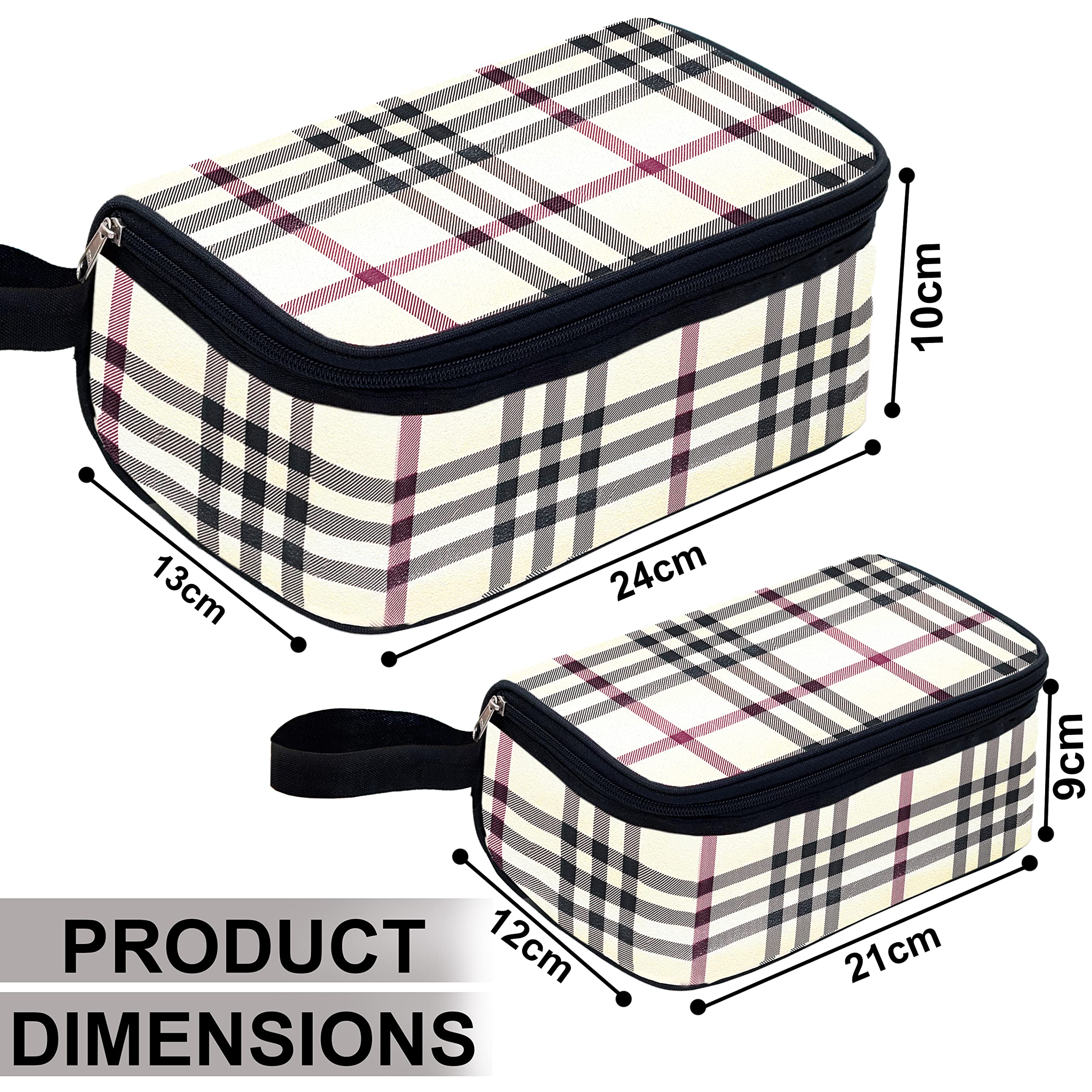 Stylish Set of 2 Waterproof Cosmetic Pouches - Travel Toiletry Bag & Makeup Organizer for Women | Perfect for Vacation, Gym, and Daily Essentials Storage