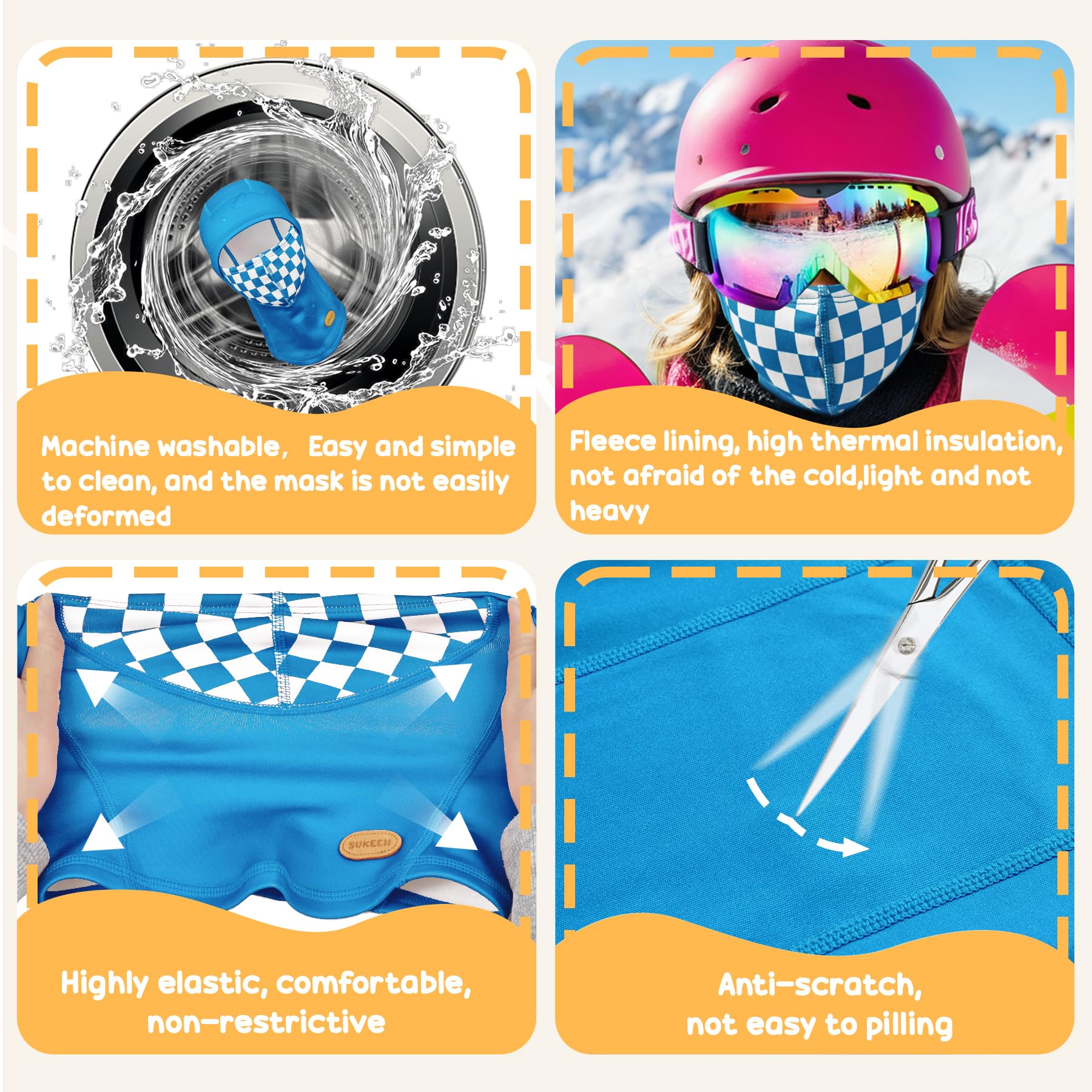Kids Winter Balaclava Ski Mask for Boys & Girls - Breathable Face Warmer with Neck Gaiter for Outdoor Activities, Snowboarding, Skiing & Cold Weather Protection
