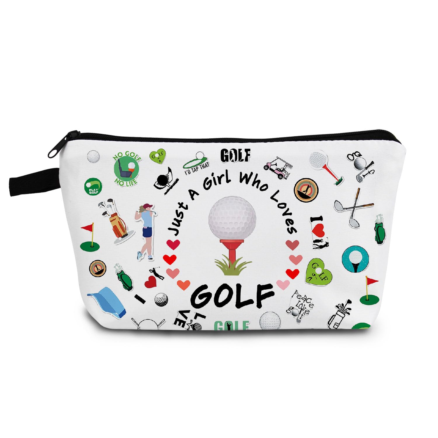 Premium Golf Makeup Bag - Waterproof Zippered Toiletry Pouch for Golfers | Golf Cosmetic Organizer for Women & Men | Perfect Golf Gift for Players, Fans & Team Members | Ideal for Travel, Tournaments & Country Club Use